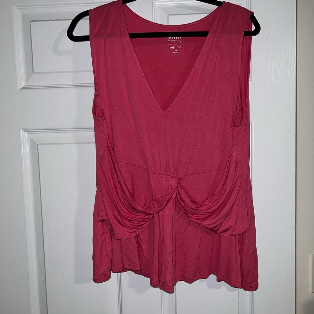 NWOT NY & Company V-Neck Knot-Front Tank Top - Soho Soft Tee Size XXL